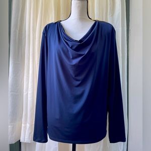 NWOT Micheal Kors Navy Blue Drop Neck Blouse